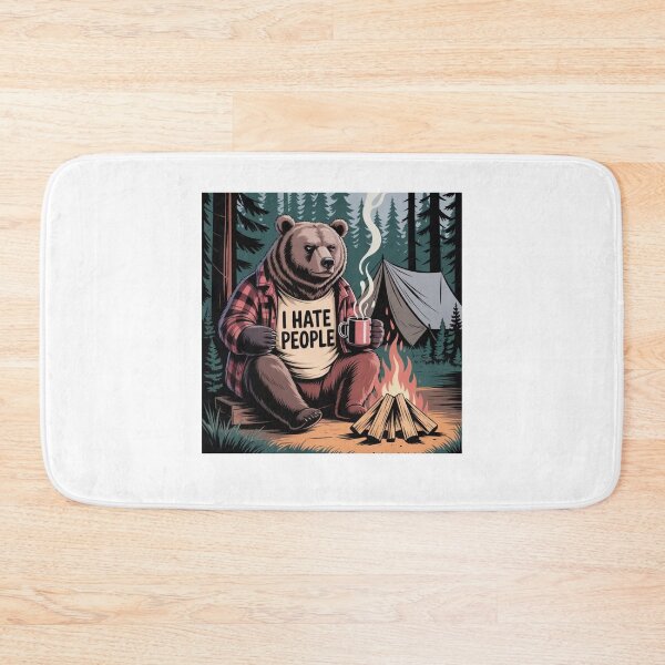 Item preview, Bear Camping I Hate People designed and sold by Mateusz Majcherek.