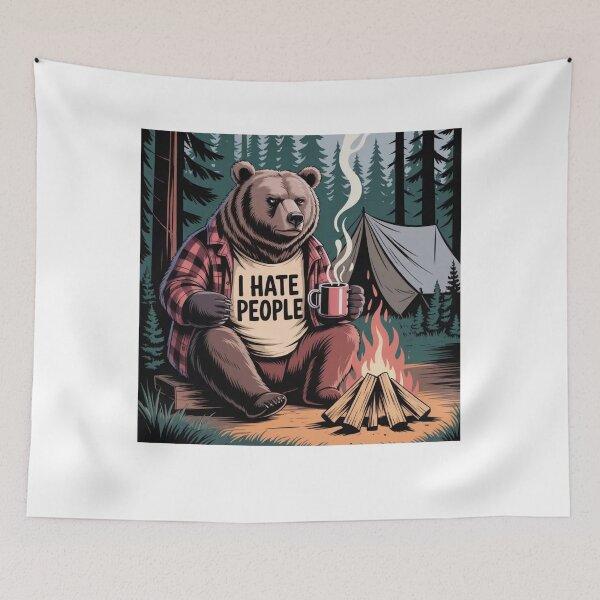 Item preview, Bear Camping I Hate People designed and sold by Mateusz Majcherek.