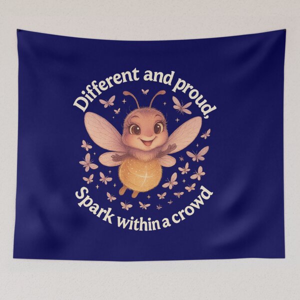 Item preview, Different and Proud – Spark Within a Crowd (Firefly Self-Love Design) designed and sold by NeuroGlam Studio.