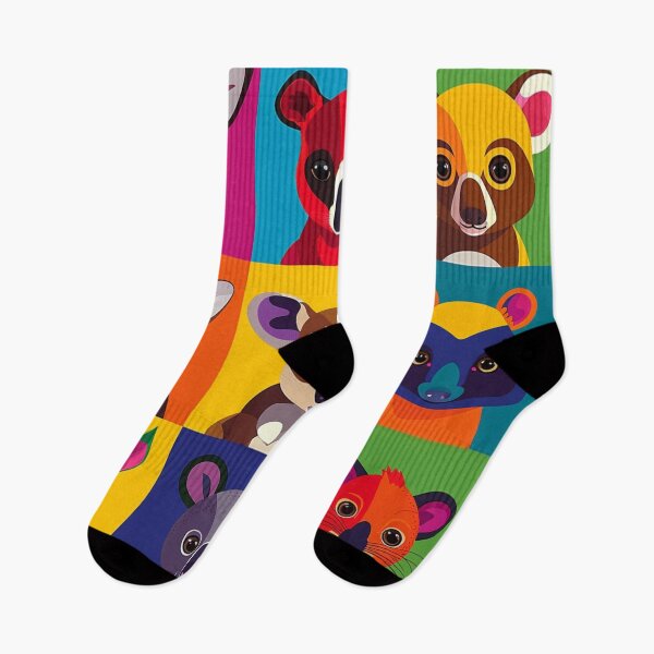 Item preview, Vibrant Marsupial Faces Grid - Funny Colorful Aussie Animal Sticker designed and sold by Arthoughts.