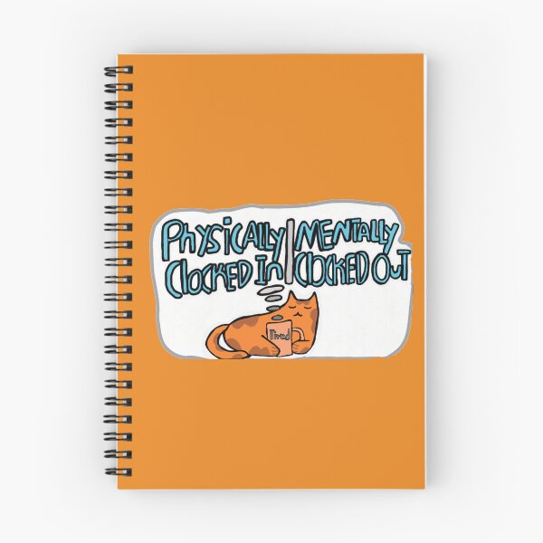 Item preview, “Physically Clocked In | Mentally Clocked Out” Orange Cat – Funny Exhausted Cat Meme Design designed and sold by Cherry Prism Designs.