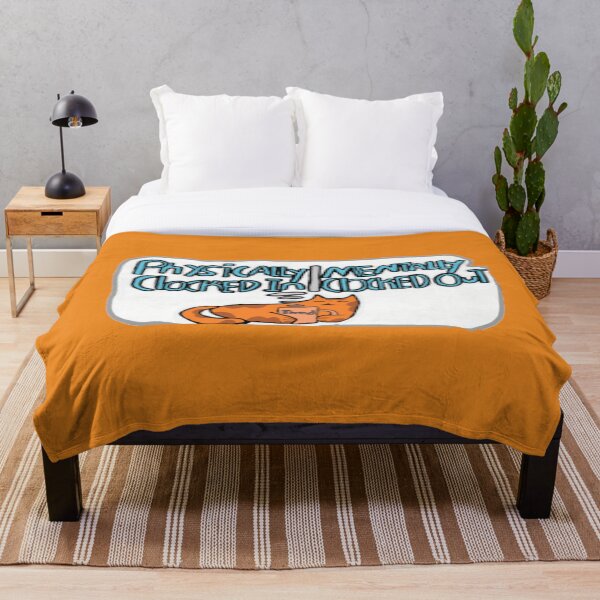 Item preview, “Physically Clocked In | Mentally Clocked Out” Orange Cat – Funny Exhausted Cat Meme Design designed and sold by Cherry Prism Designs.