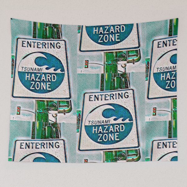 Item preview, Tsunami Hazard Zone (Blue/Green Theme) designed and sold by My Righteous Apparel.