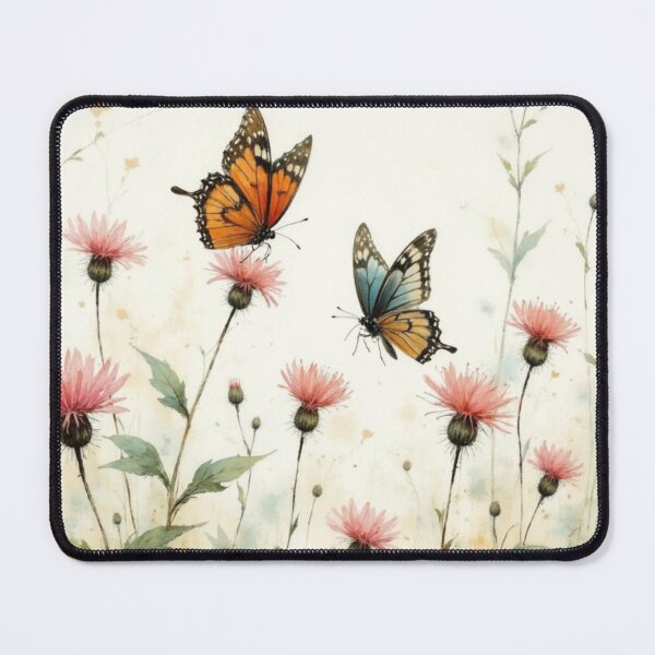 Item preview, "Butterflies and Pink Thistles – Ethereal Nature Digital Art" designed and sold by Christies  Creations.