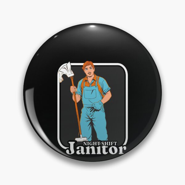 Item preview, Night Janitor Happy Mop Custodian men women designed and sold by Jeangel97.