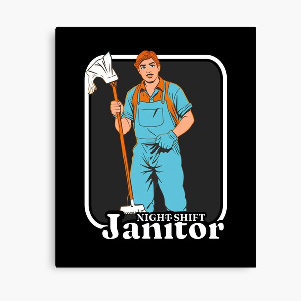 Item preview, Night Janitor Happy Mop Custodian men women designed and sold by Jeangel97.