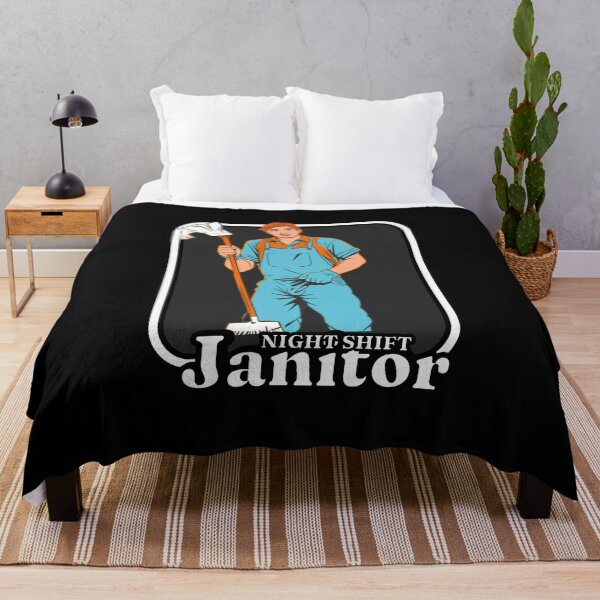 Item preview, Night Janitor Happy Mop Custodian men women designed and sold by Jeangel97.