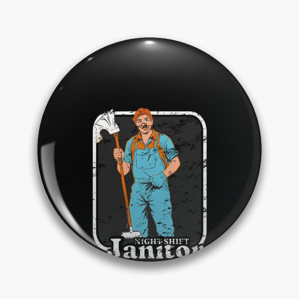 Item preview, Night Janitor Happy Mop Custodian men women Retro Vintage designed and sold by Jeangel97.
