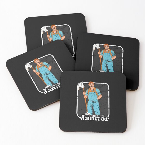 Item preview, Night Janitor Happy Mop Custodian men women Retro Vintage designed and sold by Jeangel97.