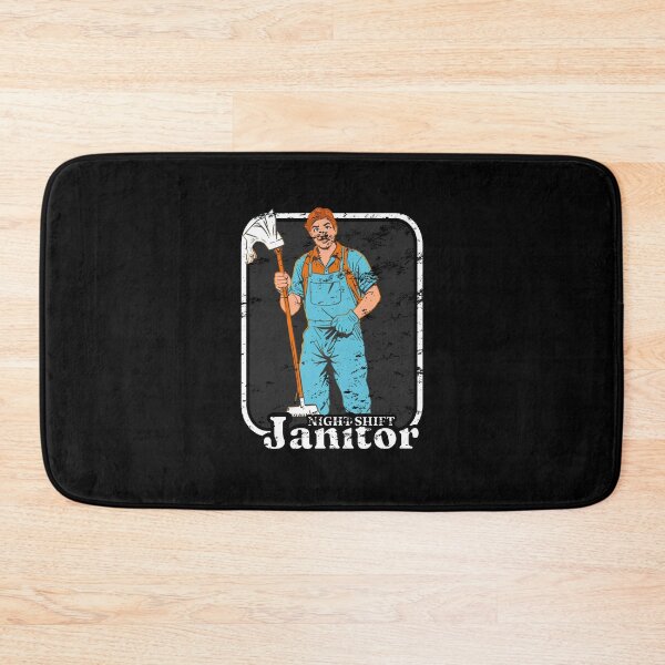 Item preview, Night Janitor Happy Mop Custodian men women Retro Vintage designed and sold by Jeangel97.