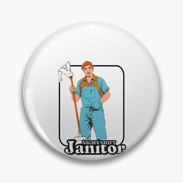 Item preview, Night Janitor Happy Mop Custodian men women designed and sold by Jeangel97.