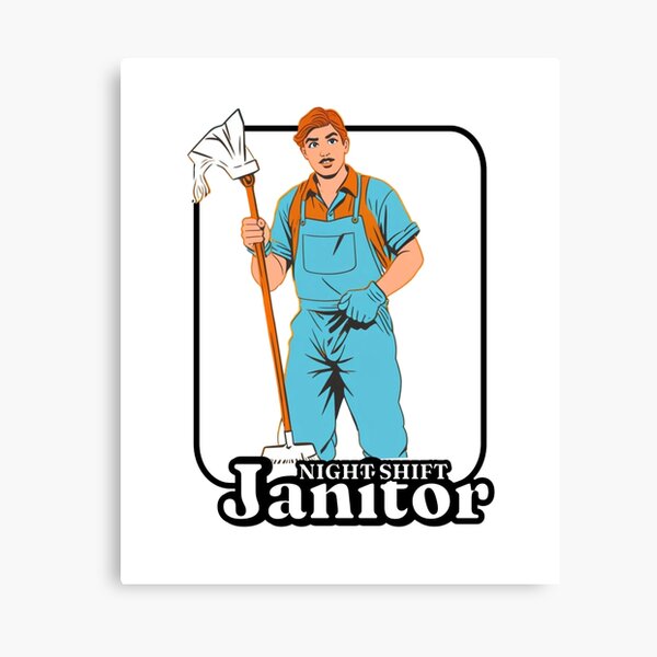 Item preview, Night Janitor Happy Mop Custodian men women designed and sold by Jeangel97.