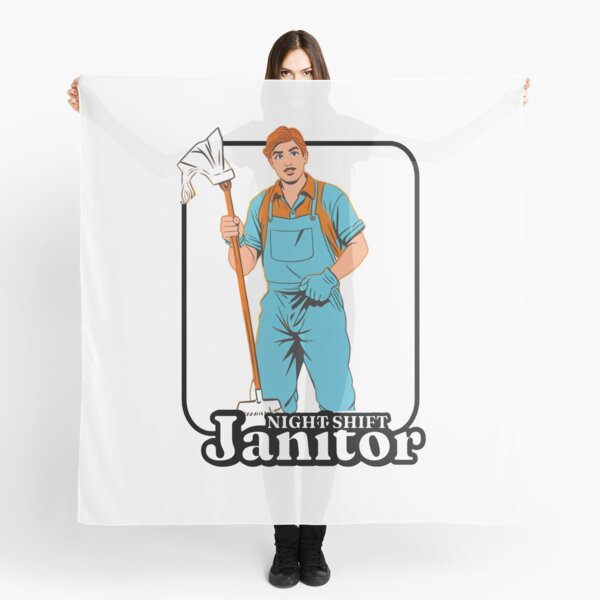 Item preview, Night Janitor Happy Mop Custodian men women designed and sold by Jeangel97.