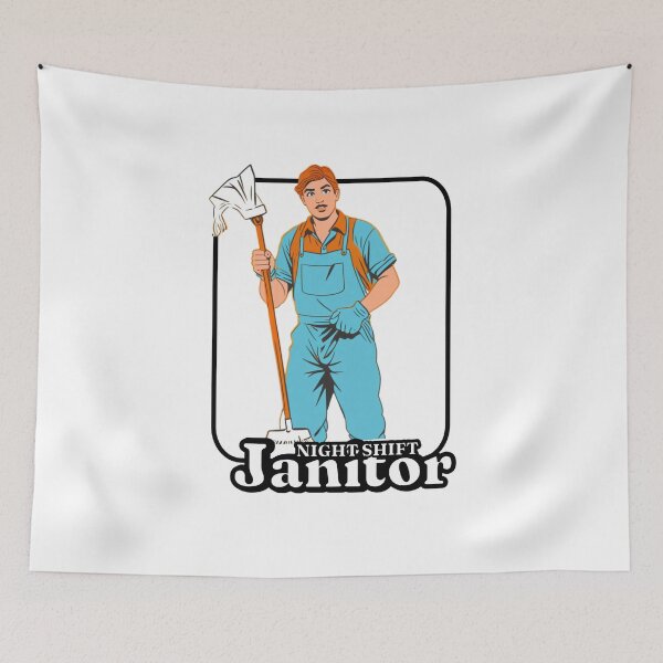 Item preview, Night Janitor Happy Mop Custodian men women designed and sold by Jeangel97.