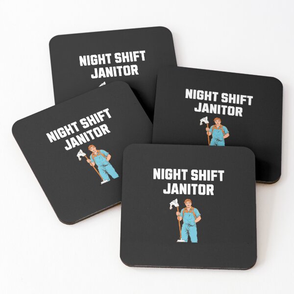 Item preview, Night Janitor Happy Mop Custodian men women designed and sold by Jeangel97.