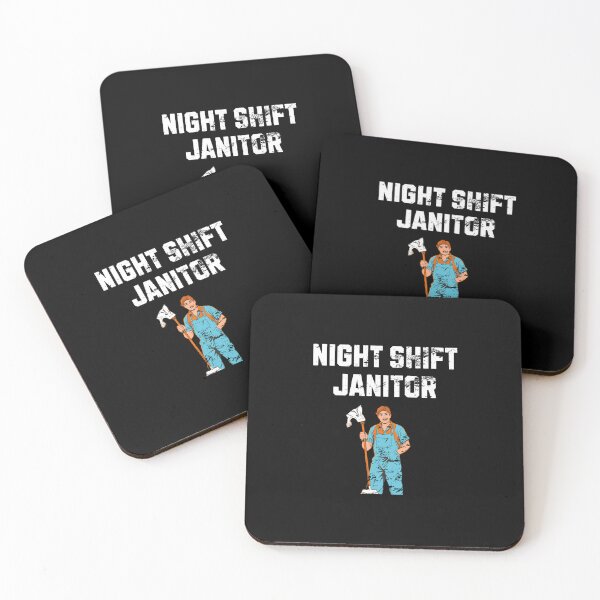 Item preview, Night Janitor Happy Mop Custodian men women Retro Vintage designed and sold by Jeangel97.