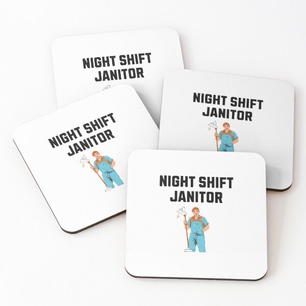 Item preview, Night Janitor Happy Mop Custodian men women designed and sold by Jeangel97.
