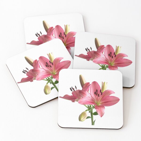 Item preview, pink lilies flower sticker designed and sold by inainart.