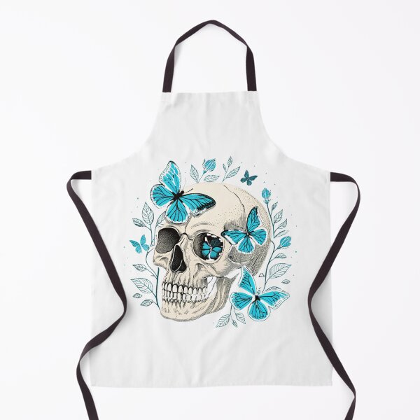 Item preview, Skull with blue butterfly designed and sold by Lucky 777.