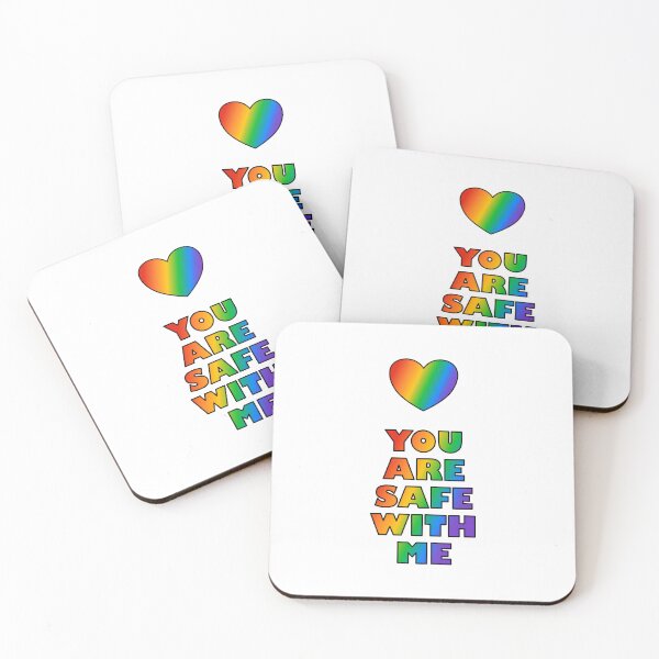 Item preview, You Are Safe With Me Rainbow Heart  LGBT Safe Space designed and sold by Inspirationmotivation.