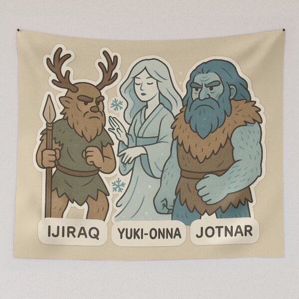 Item preview, Ijiraq, Yuki-Onna and Jotnar 01 designed and sold by AIfolklore.