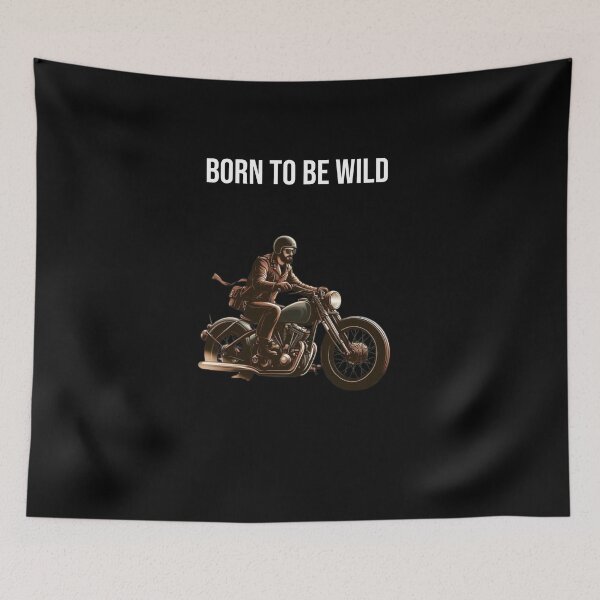 Item preview, Born to Be Wild – Rugged Biker Scene with White Text Art designed and sold by Confuzz1ed.
