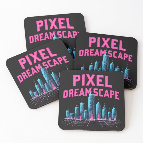 Item preview, Pixel Dreamscape Neon Grid Cityscape designed and sold by NCLaserDesigns.