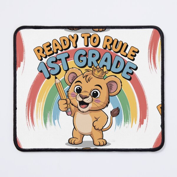 Item preview, Ready to Rule 1st Grade Cute Lion Back to School Design | First Day of School Gift for Kids | Rainbow Pencil Classroom Shirt & Sticker designed and sold by HahaHandlesHub.