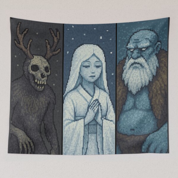 Item preview, Ijiraq, Yuki-Onna and Jotnar 08 designed and sold by AIfolklore.