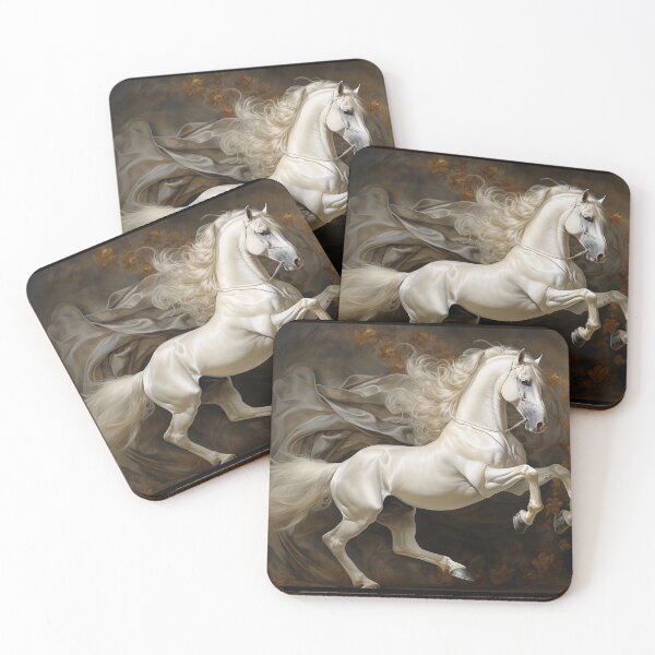 Item preview, White Stallion Rearing Horse designed and sold by CritterWisdom.