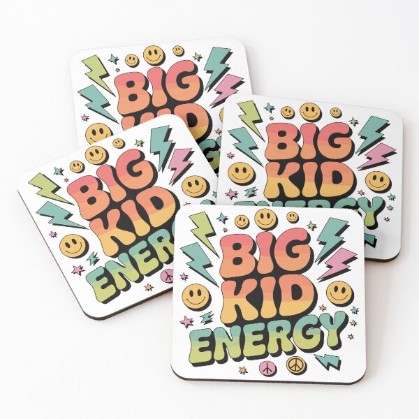 Item preview, Big Kid Energy Retro Swirl Back to School Design | Colorful First Day Shirt for Kids & Tweens | 70s Vibes Peace Smiley Student Sticker designed and sold by HahaHandlesHub.