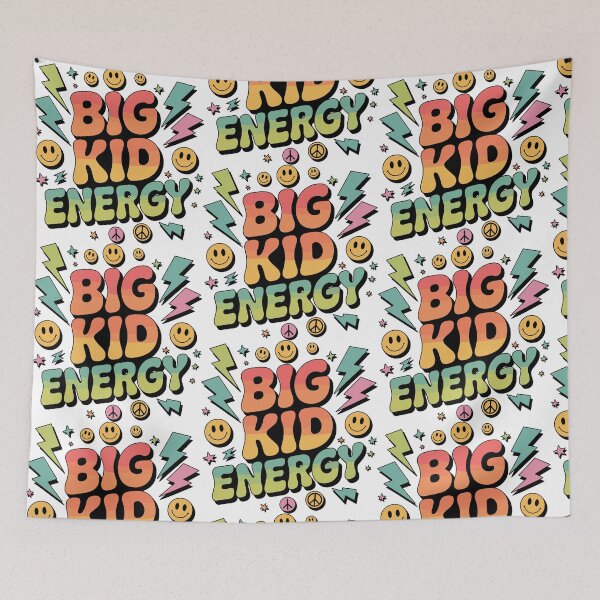 Item preview, Big Kid Energy Retro Swirl Back to School Design | Colorful First Day Shirt for Kids & Tweens | 70s Vibes Peace Smiley Student Sticker designed and sold by HahaHandlesHub.