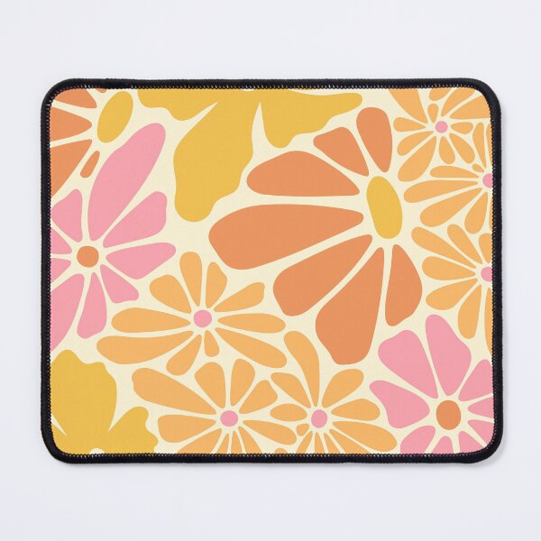 Item preview, Multicolor Warped Flowers – Psychedelic Style on Yellow designed and sold by aFewDesigns.