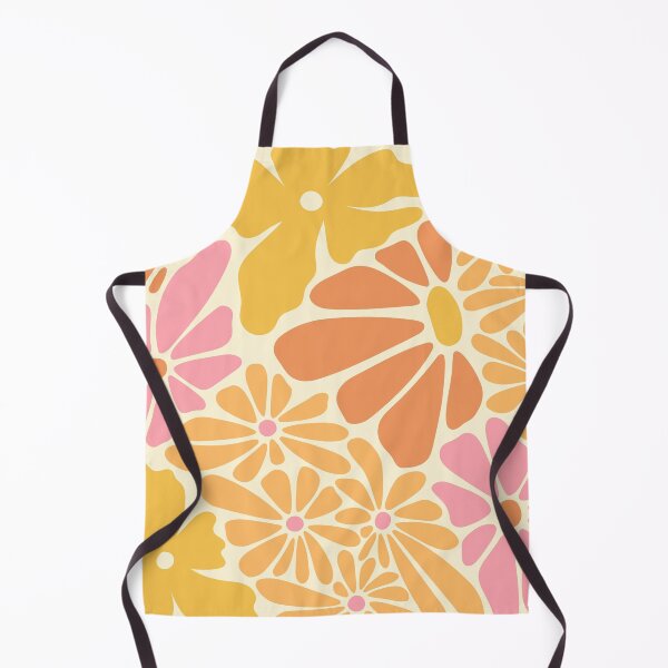 Aperçu de l'œuvre Fleurs multicolores déformées – Style psychédélique sur fond jaune créée et vendue par aFewDesigns.