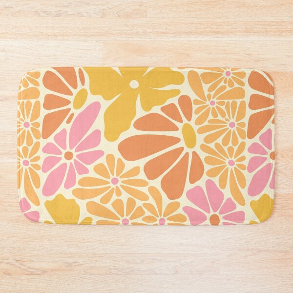 Item preview, Multicolor Warped Flowers – Psychedelic Style on Yellow designed and sold by aFewDesigns.