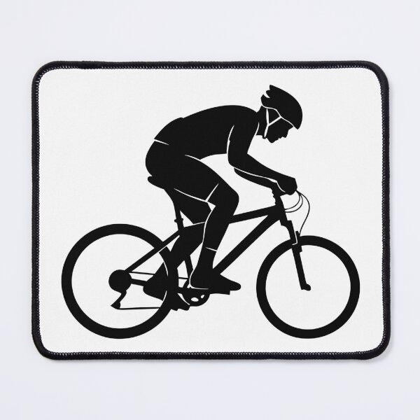 Item preview, Cyclist on a mountain bike pedaling, silhouette style, no background designed and sold by AFernandesDSG.