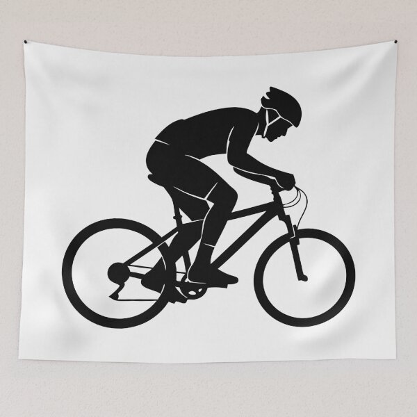 Item preview, Cyclist on a mountain bike pedaling, silhouette style, no background designed and sold by AFernandesDSG.