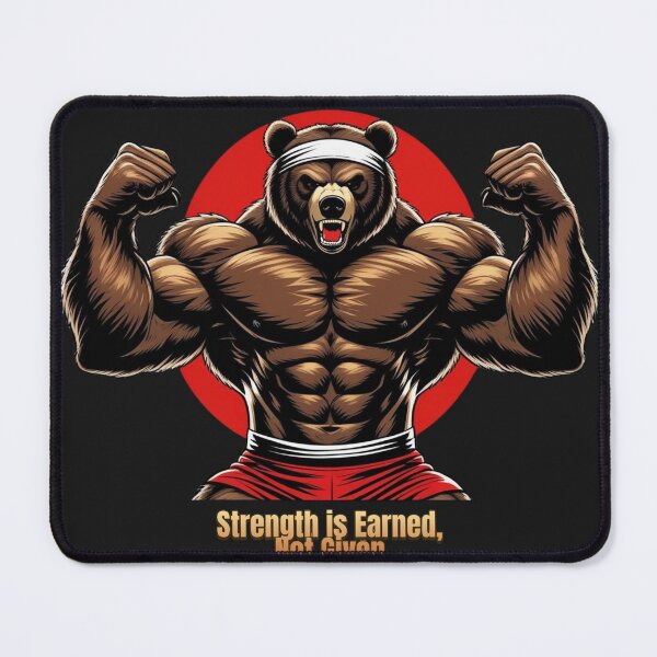 Item preview, Motivational muscle bear with inner strength quote designed and sold by All Creative Designer.