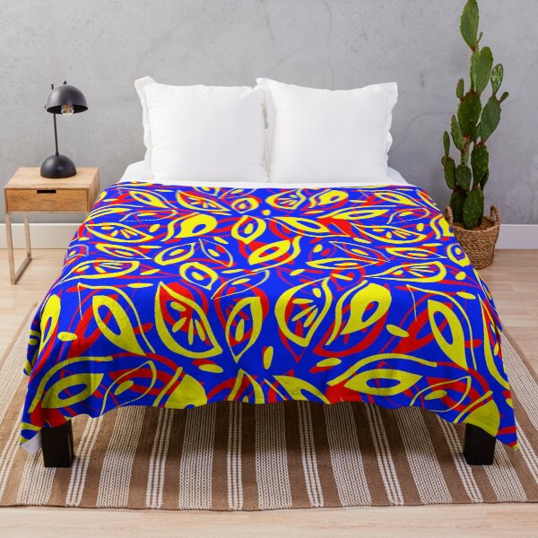 Item preview, Tropical Red Yellow and Blue Pattern Seamless Repeat designed and sold by Sharon Schwalbe.