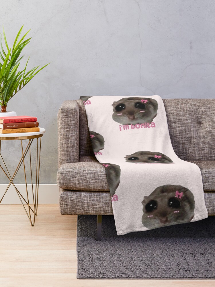 Thumbnail 2 of 6, Throw Blanket, Sad Hamster Meme - Bonita (Pretty) designed and sold by moynas.
