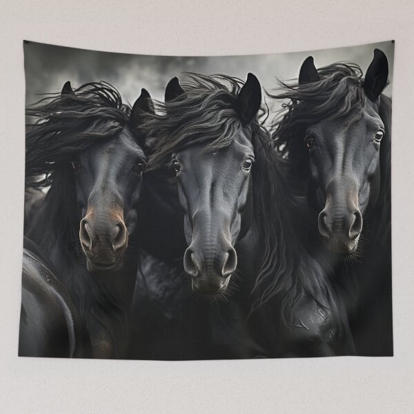 Item preview, Three Black Horse Stallions  designed and sold by CritterWisdom.