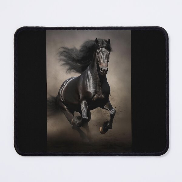 Item preview, Portrait of a Running Black Stallion designed and sold by CritterWisdom.