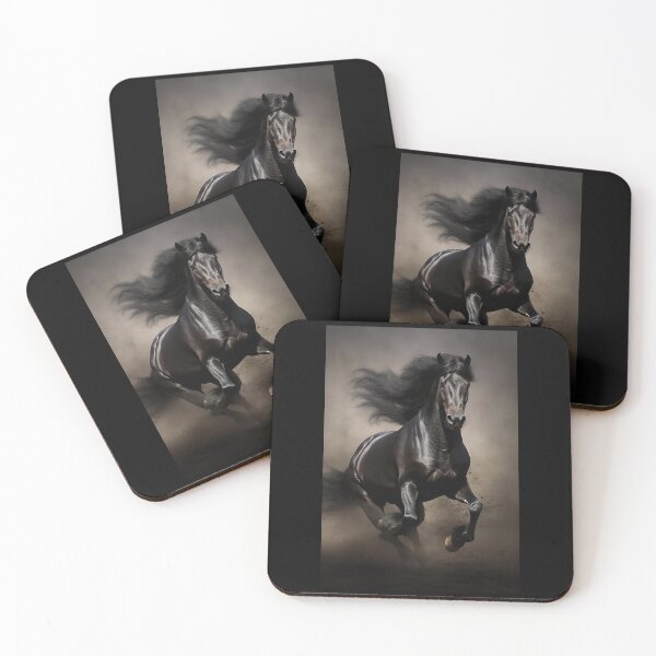 Item preview, Portrait of a Running Black Stallion designed and sold by CritterWisdom.