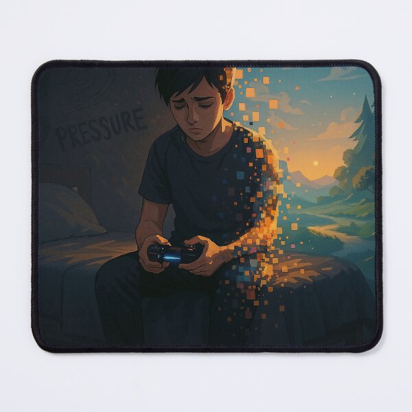 Item preview, Gaming Is My Therapy – Pixel Escape Mental Health Art designed and sold by Urban-Pulse-UP.