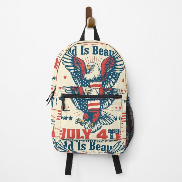 Item preview, Bald Is Beautiful July 4 Independence Day USA Bald Eagle American Flag designed and sold by casamomo.