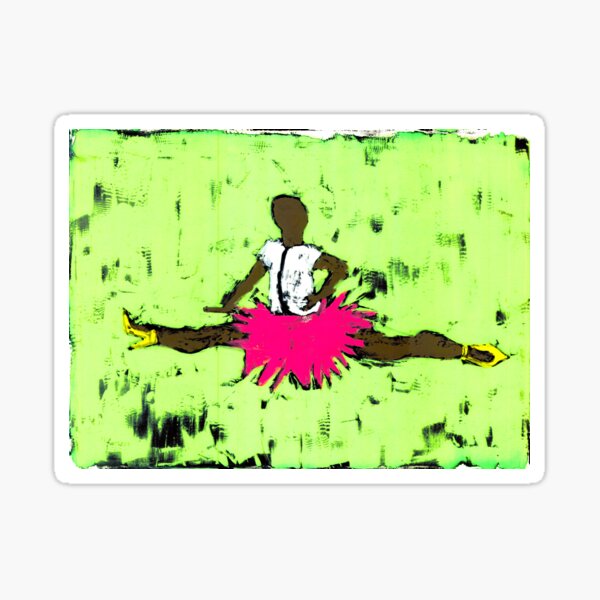Item preview, Drag Queen Screenprint Lime Green Print Pink Tutu Gay Queer LGBT Dancer designed and sold by BoldlyQueerArt.