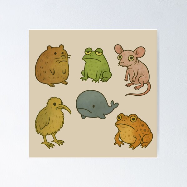 Item preview, Cute Ugly Animals Doodles Pack Set designed and sold by wonderxwander.