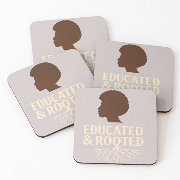 Item preview, Educated & Rooted – Afro-Minimalist Teacher/Educator Statement Art designed and sold by The Melanic.
