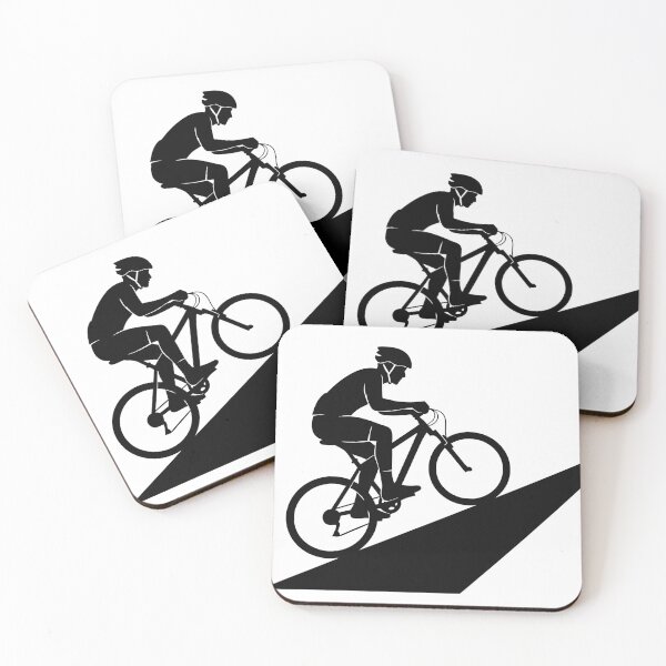 Item preview, Cyclist on a mountain bike riding up a gentle slope, silhouette style, no background designed and sold by AFernandesDSG.