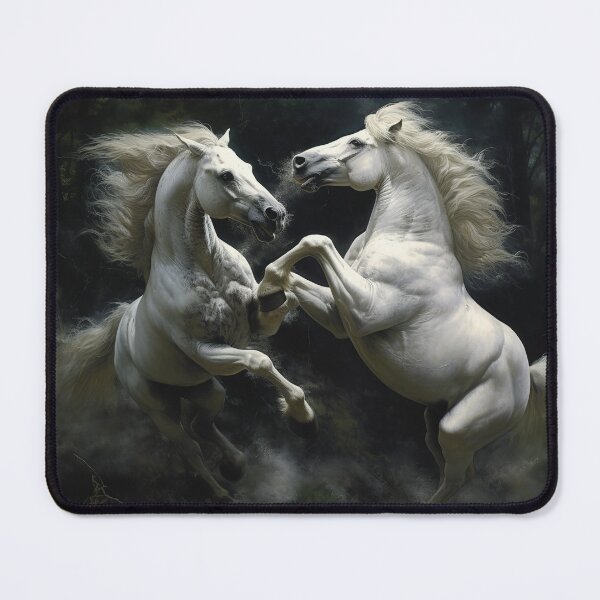 Item preview, Two White Stallions Fighting  designed and sold by CritterWisdom.